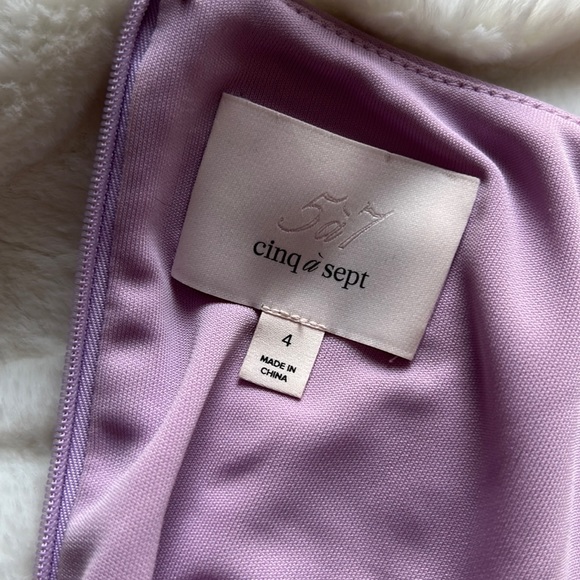 CINQ A SEPT Janis Square Neck Ruched Side Dress in Pale Iris - Picture 10 of 10